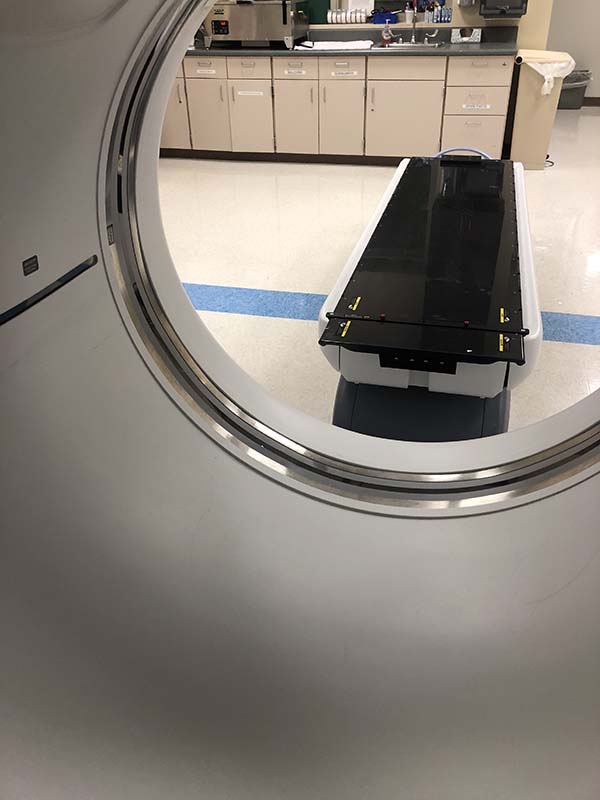 Interior of a CT scan machine at TriStar Skyline