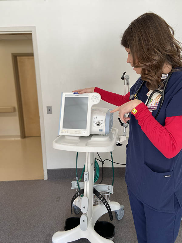 One of the machines used to help patients breathe