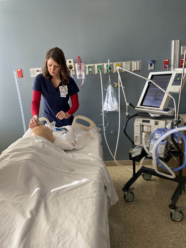 Lindsey monitors the patient’s breathing