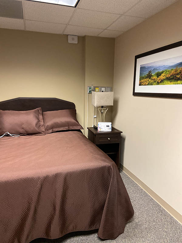 One of the beds in the Horizon Sleep Center